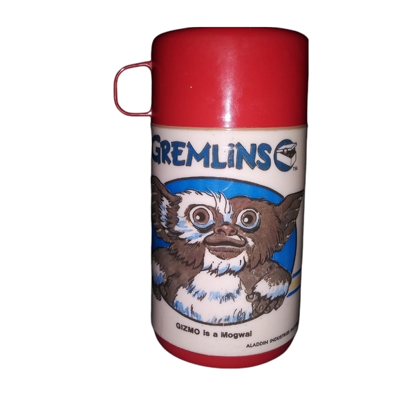 Aladdin Other - Vintage Gremlins Lunch Box Thermos Plastic Gizmo Stripe Lid and Cup 1984 Aladdin